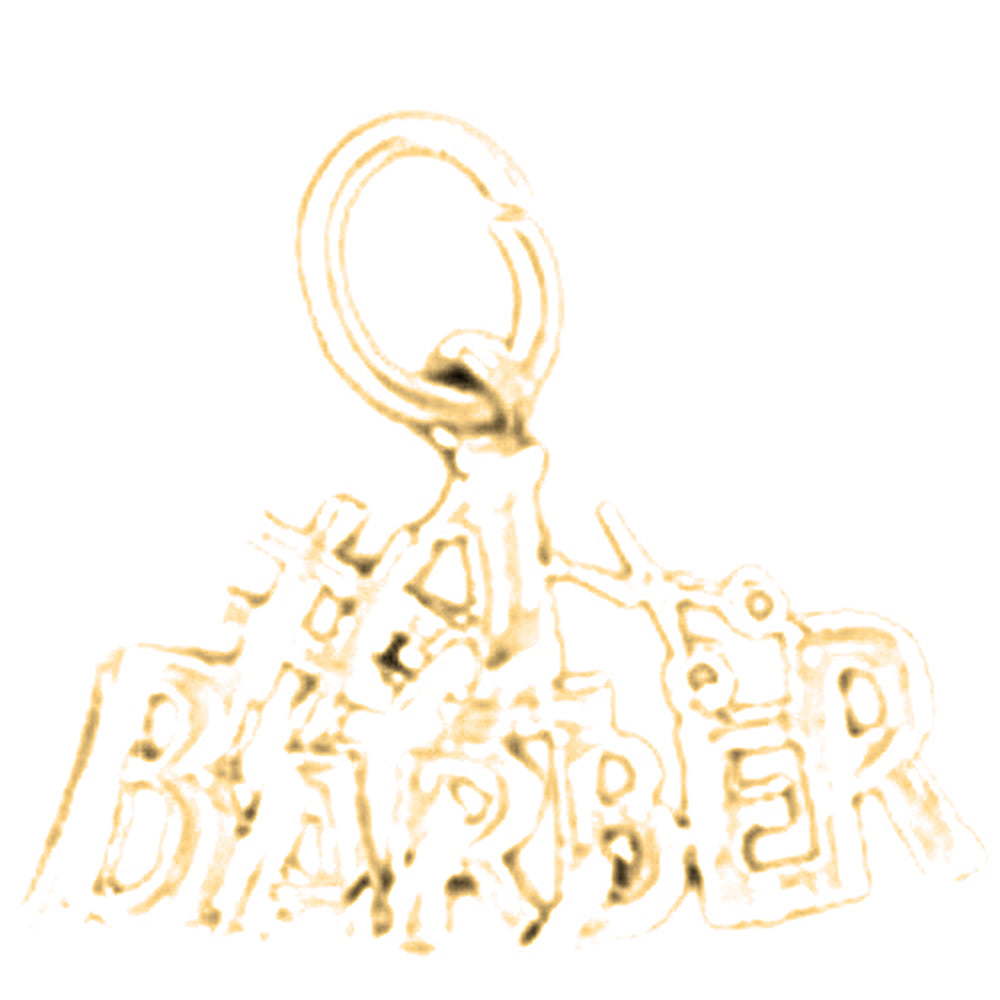 14K or 18K Gold #1 Barber Pendant