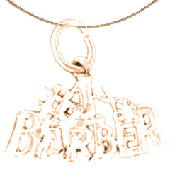 14K or 18K Gold #1 Barber Pendant