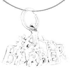 14K or 18K Gold #1 Barber Pendant