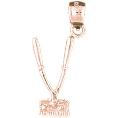 14K or 18K Gold 3-D, Moveable Eyelash Curler Pendant