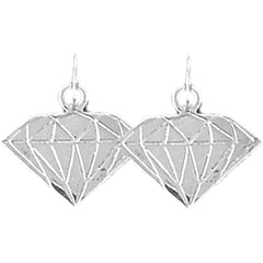 Sterling Silver 16mm Diamond Earrings