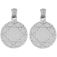 Sterling Silver 21mm Diamond Earrings