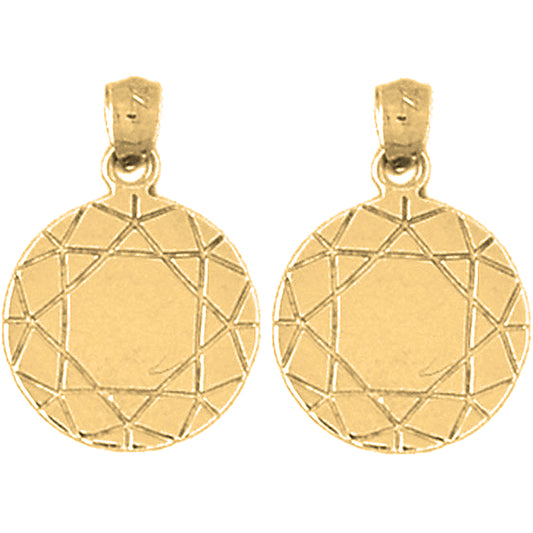 Yellow Gold-plated Silver 21mm Diamond Earrings