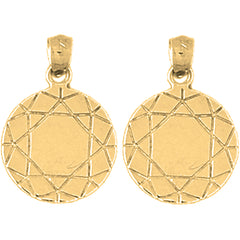 Yellow Gold-plated Silver 21mm Diamond Earrings