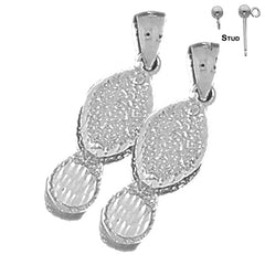 Sterling Silver 22mm Jewelers Loop Earrings (White or Yellow Gold Plated)