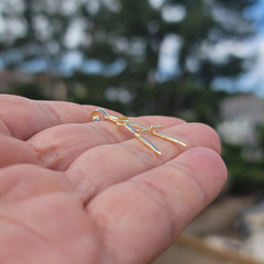 14K or 18K Gold Drawing Compass Pendant