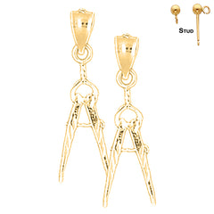 14K or 18K Gold Drawing Compass Earrings
