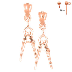14K or 18K Gold Drawing Compass Earrings