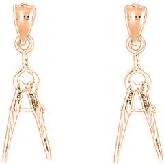 14K or 18K Gold 22mm Drawing Compass Earrings