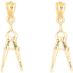 14K or 18K Gold 22mm Drawing Compass Earrings