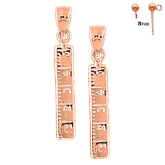 14K or 18K Gold Ruler Earrings