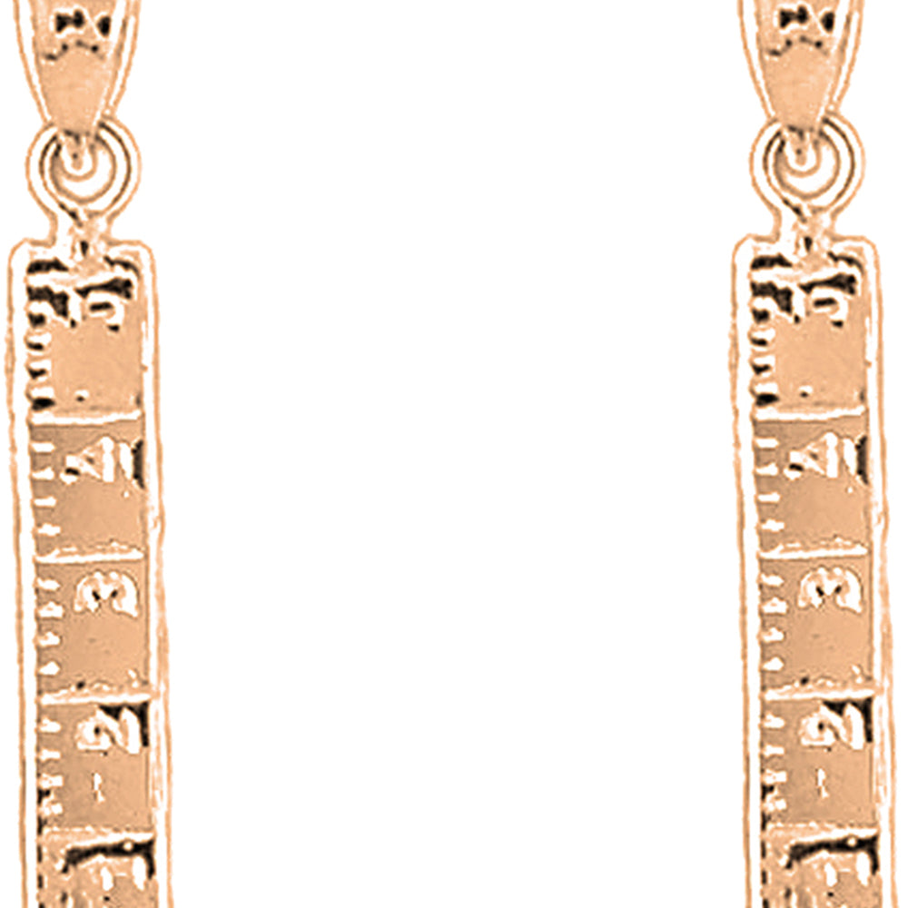 14K or 18K Gold 29mm Ruler Earrings