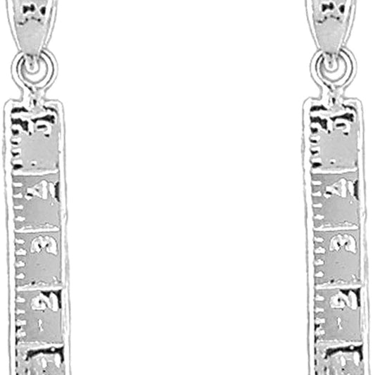 Sterling Silver 29mm Ruler Earrings