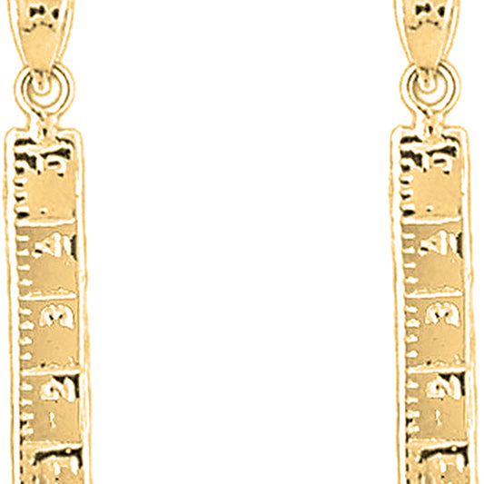 Yellow Gold-plated Silver 29mm Ruler Earrings