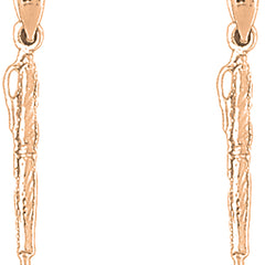 14K or 18K Gold 34mm Architect Pen Earrings