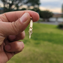 14K or 18K Gold Calligraphy Pen Pendant