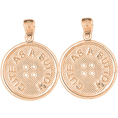 14K or 18K Gold 24mm "Cute As A Button" Button Earrings