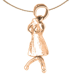 14K or 18K Gold Dress On Hanger Pendant