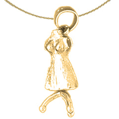 14K or 18K Gold Dress On Hanger Pendant