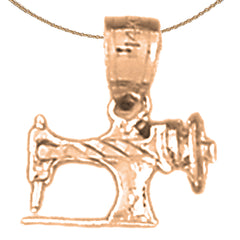 14K or 18K Gold 3D Sewing Machine Pendant