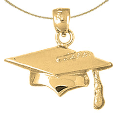14K or 18K Gold Graduation Cap, Hat Pendant