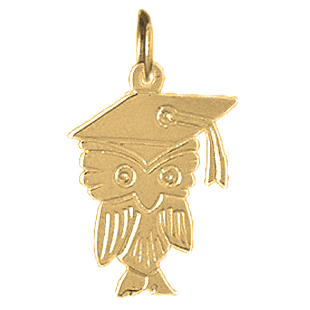 14K or 18K Gold Education Owl Pendant