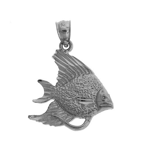 10K, 14K or 18K Gold Tropical Angelfish Pendant