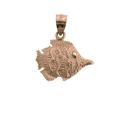 10K, 14K or 18K Gold Tropical Angelfish Pendant