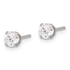 Inverness Stainless Steel 4.25mm CZ Post Earrings