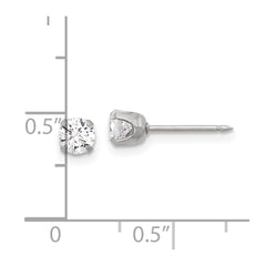 Inverness Stainless Steel 4.25mm CZ Post Earrings