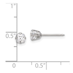 Inverness Stainless Steel 4mm Square CZ Post Earrings