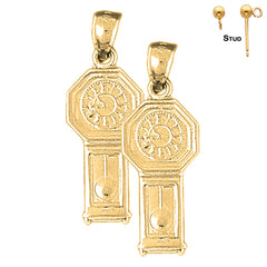 14K or 18K Gold Grandfather Clock Earrings