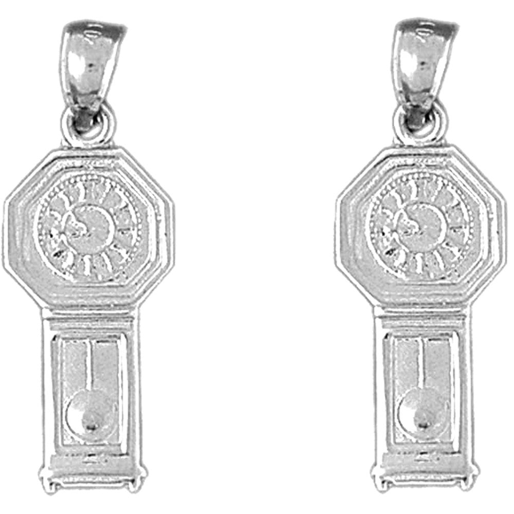 Sterling Silver 29mm Grandfather Clock Earrings