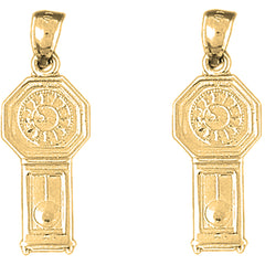 14K or 18K Gold 29mm Grandfather Clock Earrings