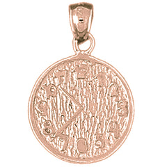 10K, 14K or 18K Gold Clock Pendant