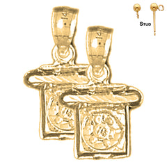 14K or 18K Gold Telephone Earrings