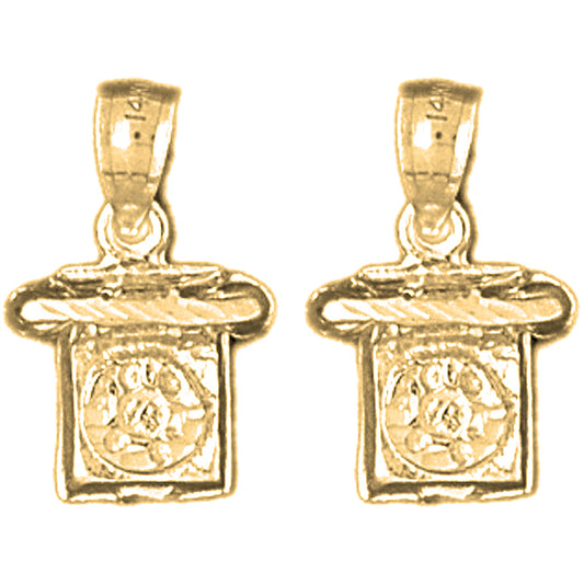 Yellow Gold-plated Silver 19mm Telephone Earrings