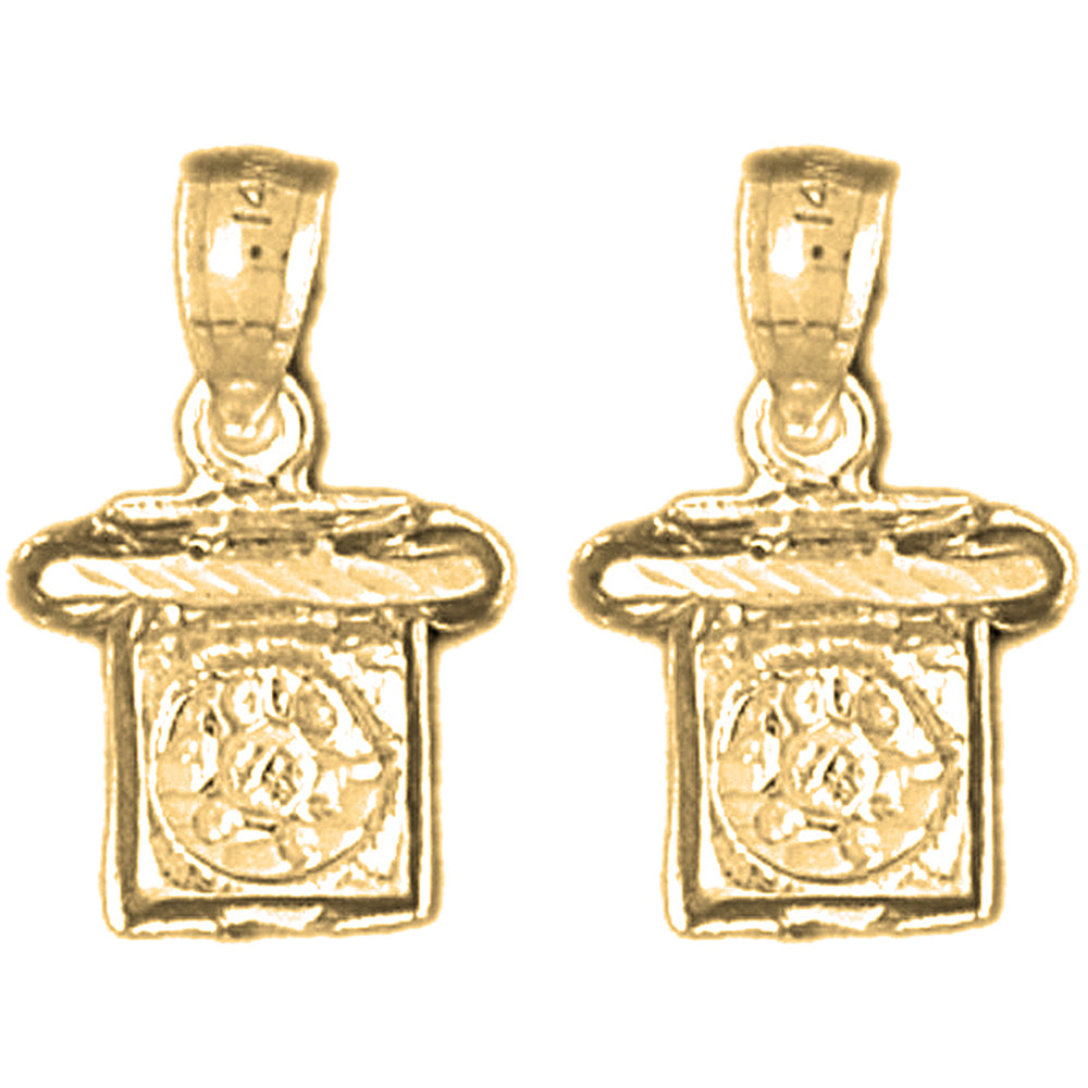 14K or 18K Gold 19mm Telephone Earrings