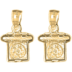 14K or 18K Gold 19mm Telephone Earrings