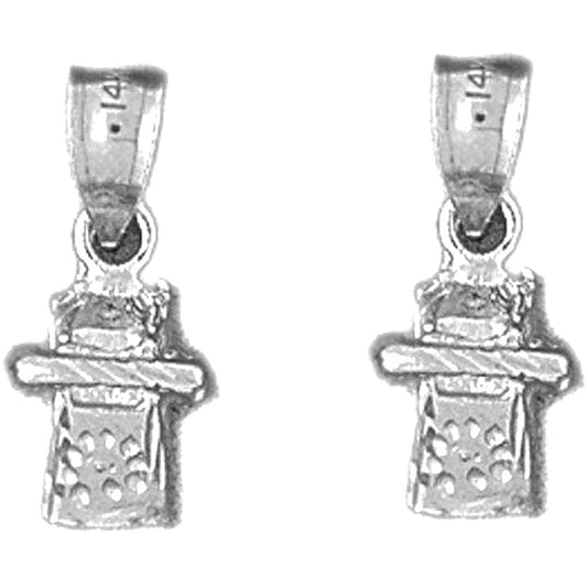 Sterling Silver 17mm 3D Telephone Earrings