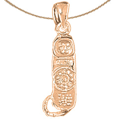 14K or 18K Gold Telephone Pendant