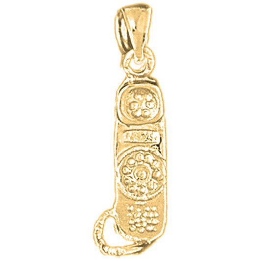 14K or 18K Gold Telephone Pendant