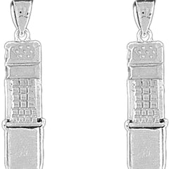Sterling Silver 33mm Moveable Cellular Phone Earrings