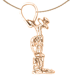 14K or 18K Gold 3D Telephone Pendant