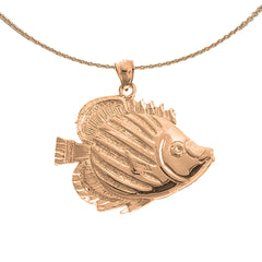 10K, 14K or 18K Gold Tropical Angelfish Pendant