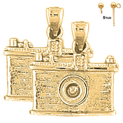 14K oder 18K Gold 3D Kamera Ohrringe