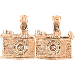 14K or 18K Gold 18mm 3D Camera Earrings