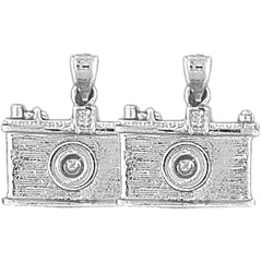 Sterling Silver 18mm 3D Camera Earrings