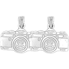 Sterling Silver 17mm 3D Camera Earrings