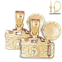 14K or 18K Gold Camera Earrings